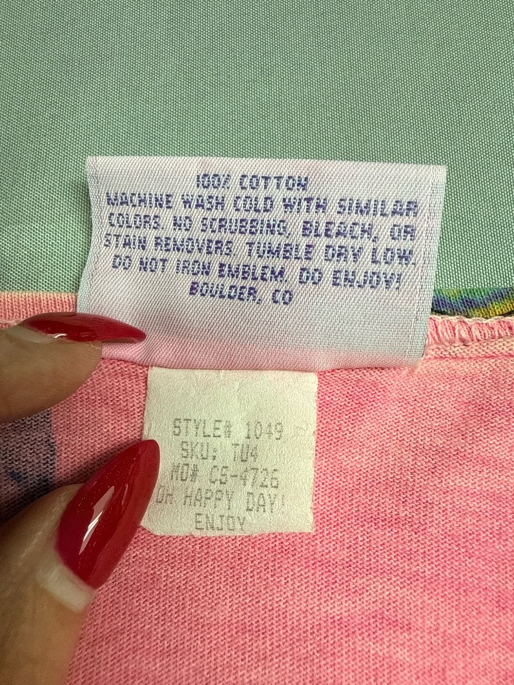 Fresh Produce Vintage 90s Dress XL Pink Floral Tulip 100% Cotton Knit US Coastal - Picture 8 of 14